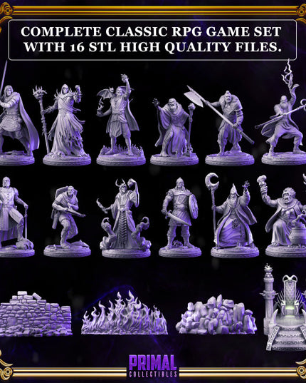 16 miniatures - complete RPG wizards expansion game - DARK WIZARDS QUEST - Premium Package - MASTER OF DUNGEONS QUEST
