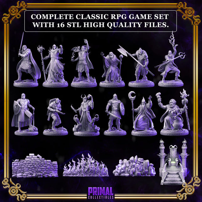 16 miniatures - complete RPG wizards expansion game - DARK WIZARDS QUEST - Premium Package - MASTER OF DUNGEONS QUEST