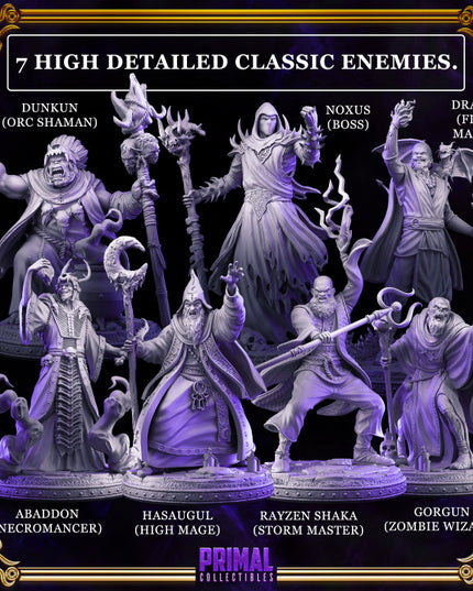16 miniatures - complete RPG wizards expansion game - DARK WIZARDS QUEST - Premium Package - MASTER OF DUNGEONS QUEST