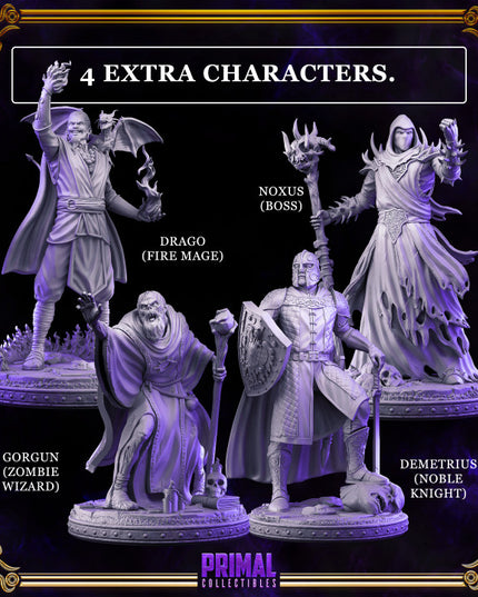 16 miniatures - complete RPG wizards expansion game - DARK WIZARDS QUEST - Premium Package - MASTER OF DUNGEONS QUEST
