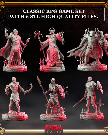 6 miniatures - 32mm - RPG game Expansion - THE RISE OF THE DEATH LORD- MASTERS OF DUNGEONS QUEST - Premium Package