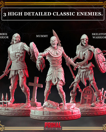 6 miniatures - 32mm - RPG game Expansion - THE RISE OF THE DEATH LORD- MASTERS OF DUNGEONS QUEST - Premium Package
