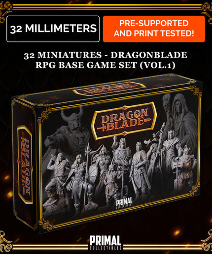 32 miniatures - complete RPG base game (volume.1) - DRAGONBLADE- Premium Package