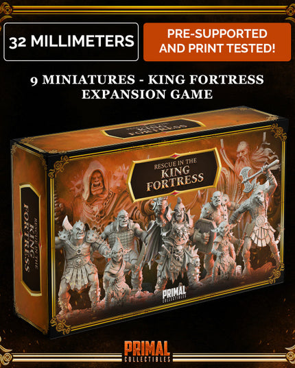 9 miniatures - RPG expansion game - RETURN OF THE KING FORTRESS- MASTERS OF DUNGEONS QUEST - Premium Package