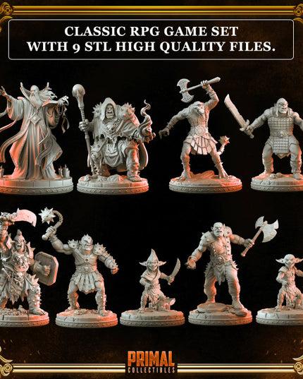 9 miniatures - RPG expansion game - RETURN OF THE KING FORTRESS- MASTERS OF DUNGEONS QUEST - Premium Package