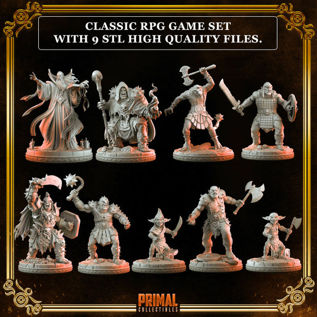 9 miniatures - RPG expansion game - RETURN OF THE KING FORTRESS- MASTERS OF DUNGEONS QUEST - Premium Package