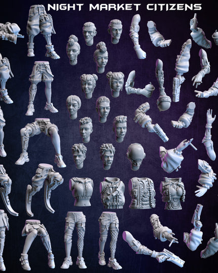 Night Market Citizens (modular kit) - Night Market Collection