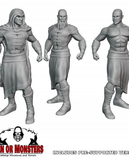 Human Fighter - Monk - Bandits - Pit fighters- 9 Figures