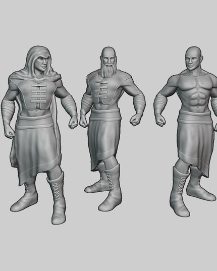 Human Fighter - Monk - Bandits - Pit fighters- 9 Figures