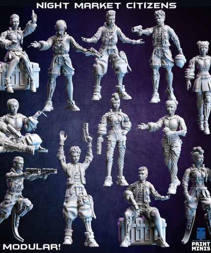 Night Market Citizens (modular kit) - Night Market Collection