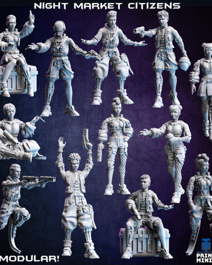 Night Market Citizens (modular kit) - Night Market Collection