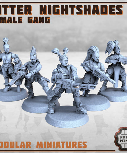 Bitter Nightshades Gang - Heavy Weapons x5 (modular)
