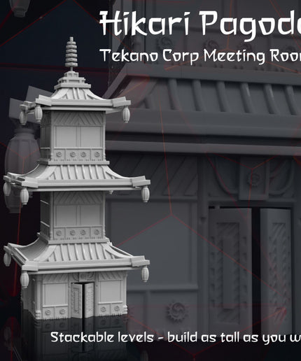 Hikari Pagoda - Stackable Terrain Piece - Tekano Corp Collection