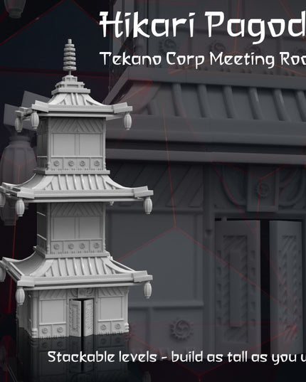 Hikari Pagoda - Stackable Terrain Piece - Tekano Corp Collection