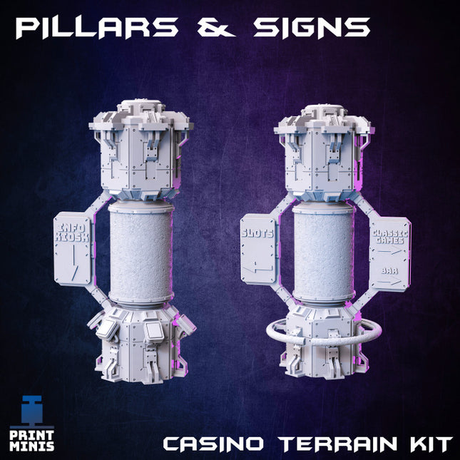 Casino Pillars and Signs Set - Broken Chip Collection
