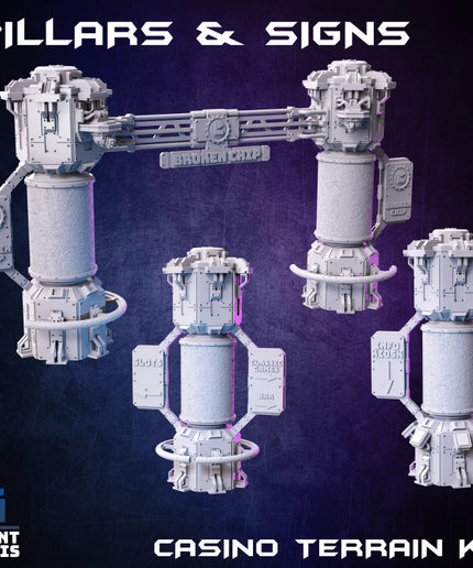 Casino Pillars and Signs Set - Broken Chip Collection