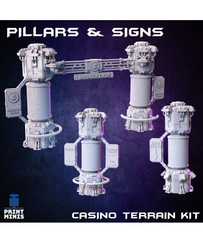 Casino Pillars and Signs Set - Broken Chip Collection
