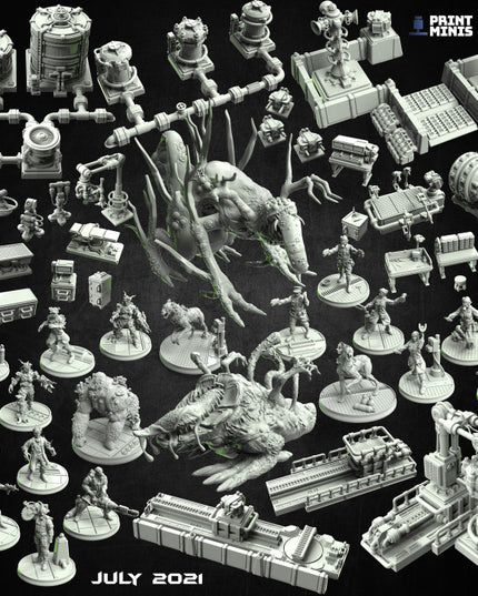 Evil Laboratory Scenic Bases - 22 miniatures - The Outbreak Collection