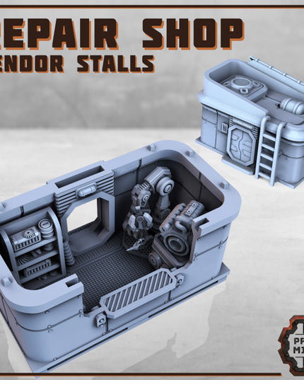 Market Vendor Stalls (interior details) x3