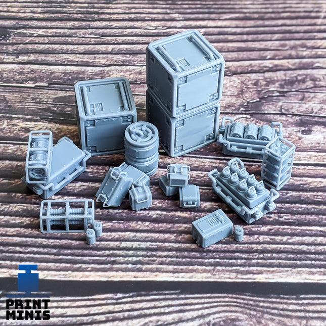 Sci-fi Boxes, Barrels & Crates - Cargo Kit - Automata Collection