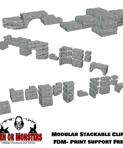 Modular Stackable Cliffs/Rock Walls