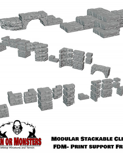 Modular Stackable Cliffs/Rock Walls