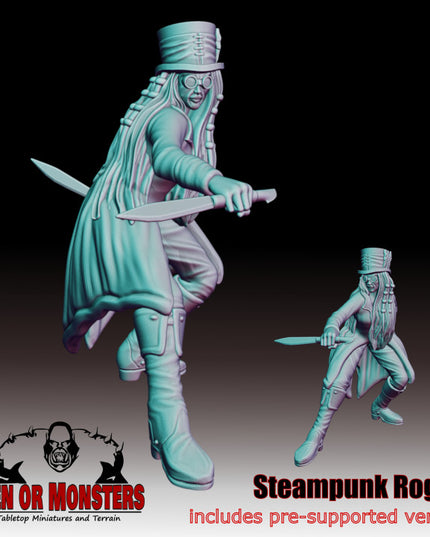 Steampunk Female Rogue - Fighter - 1 Figure