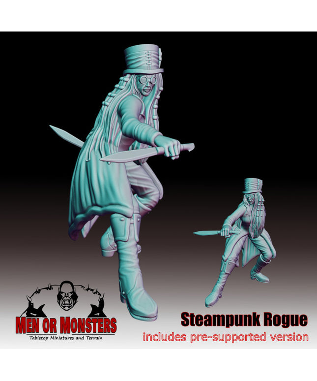 Steampunk Female Rogue - Fighter - 1 Figure