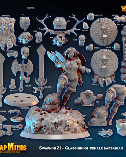 Swapmini 21 - Glaegnhunn “ Frost Maiden” - female barbarian