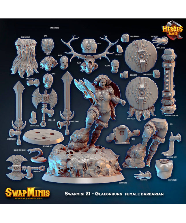 Swapmini 21 - Glaegnhunn “ Frost Maiden” - female barbarian