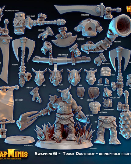 Swapmini 61 - Trusk Dusthoof - Rhino-folk fighter
