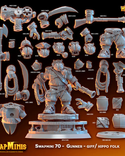 Swapmini 70- Gunner Stonehoof- giff/ hippo folk