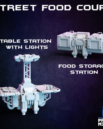 Street Food Court - Scenery Kit - Night Market Collection