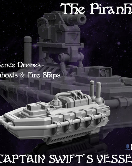 The Piranhas - Drone Defence Boats - Space Pirates Collection