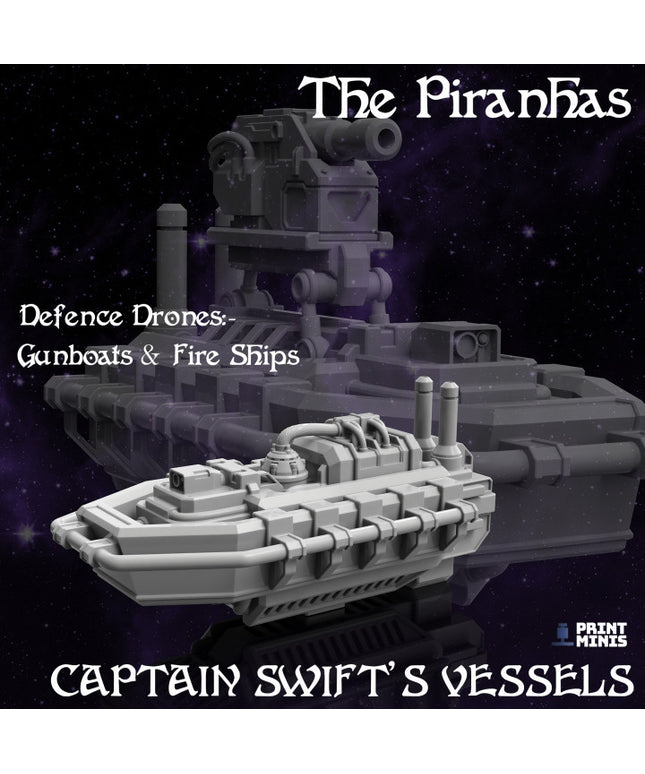 The Piranhas - Drone Defence Boats - Space Pirates Collection