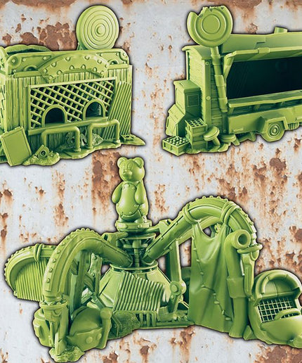 Wasteland Theme Park - Prize Shot, Whirly Ride, Food Cart