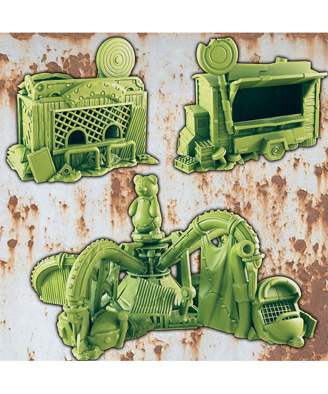 Wasteland Theme Park - Prize Shot, Whirly Ride, Food Cart