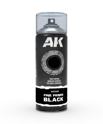 AK ACRYLIC AK1009 Fine Primer Black Spray 400ml