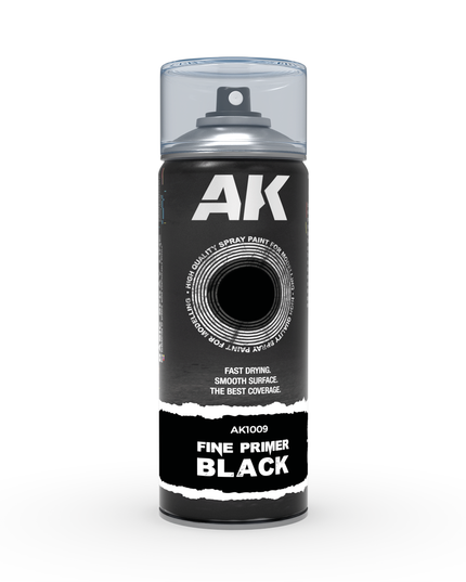 AK ACRYLIC AK1009 Fine Primer Black Spray 400ml