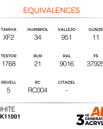 AK ACRYLIC AK11001 intense White 17ml