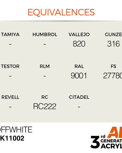 AK ACRYLIC AK11002 OFFWHITE  17ml