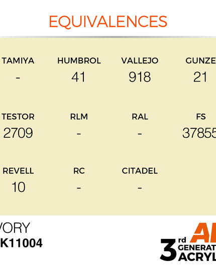 AK ACRYLIC AK11004	Ivory 17ml