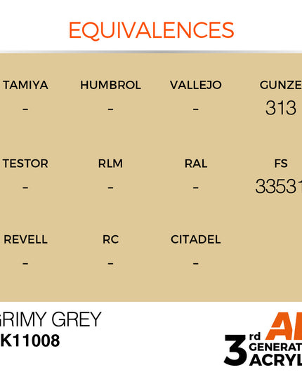 AK ACRYLIC AK11008	Grimy Grey 17ml