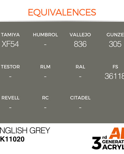 AK ACRYLIC AK11020	English Grey 17ml