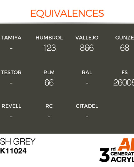 AK ACRYLIC AK11024	Ash Grey 17ml