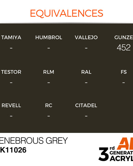 AK ACRYLIC AK11026	Tenebrous Grey 17ml