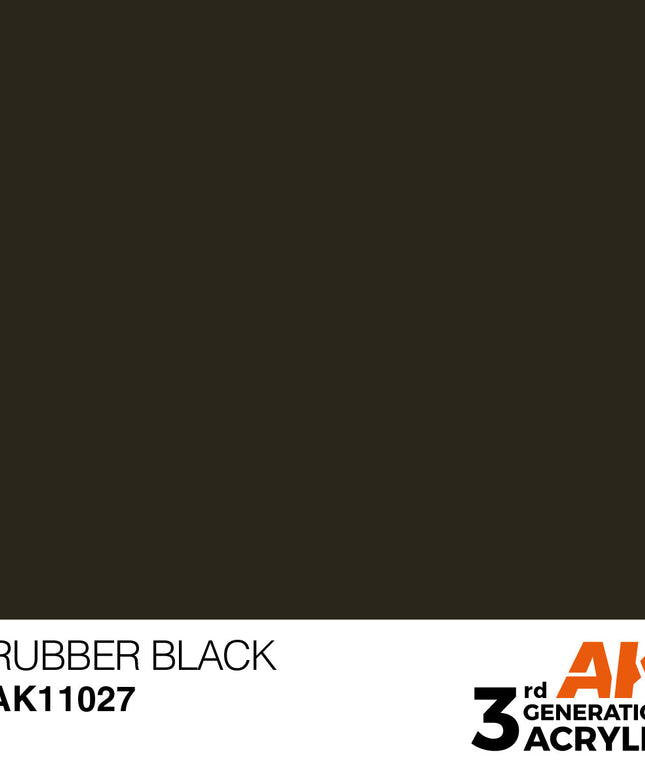 AK ACRYLIC AK11027	Rubber Black 17ml