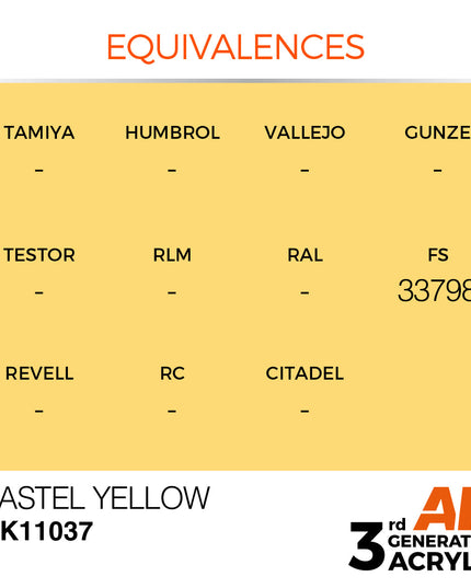 AK ACRYLIC AK11037	Pastel Yellow 17ml