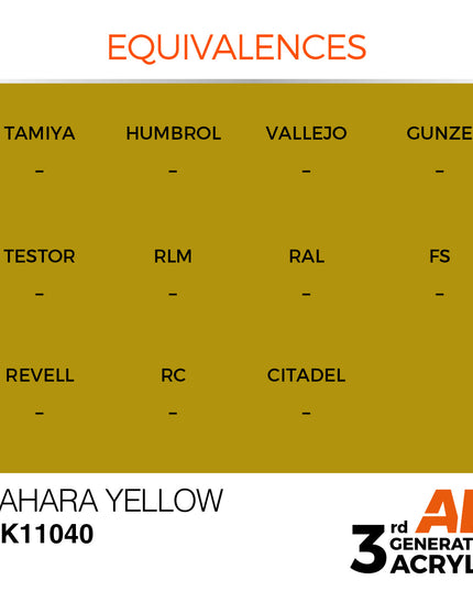 AK ACRYLIC AK11040	Sahara Yellow 17ml