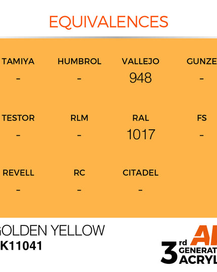 AK ACRYLIC AK11041	Golden Yellow 17ml